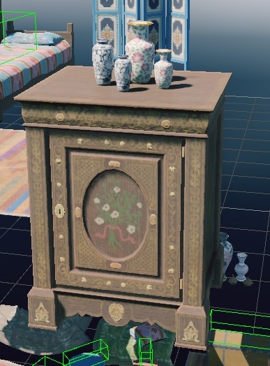 Cabinet with vases