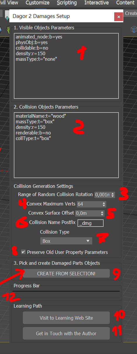 Damages Setup Tool