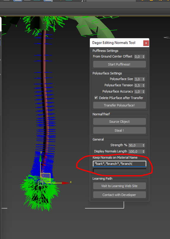 Editing Normals Tool