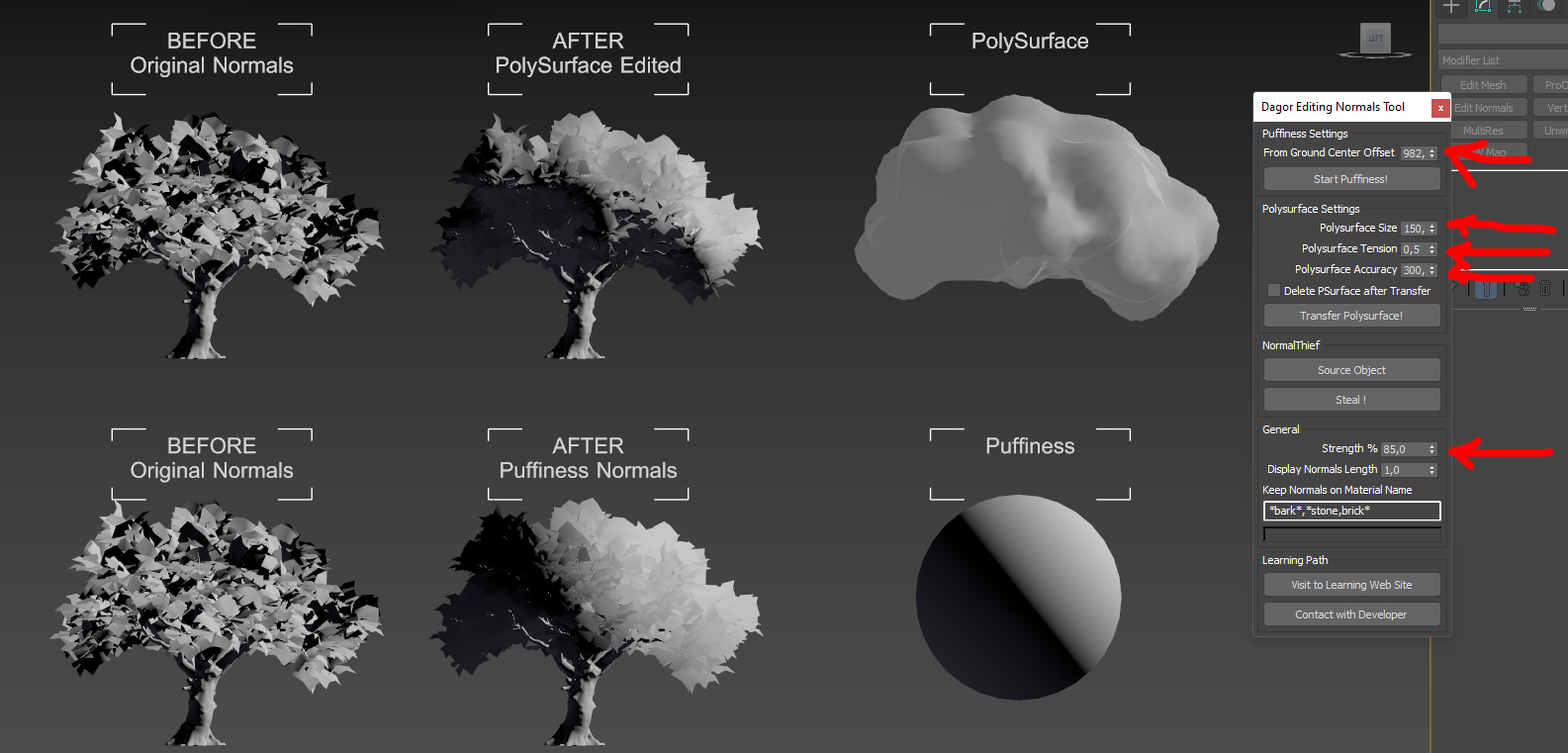 Editing Normals Tool