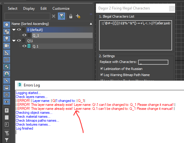 Fixing Illegal Characters Tool