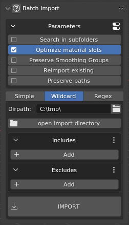 Batch Import Wildcard