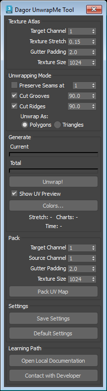 Dagor UnwrapMe Tool window