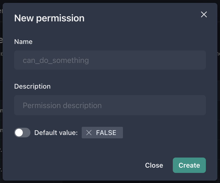 Creating a permission