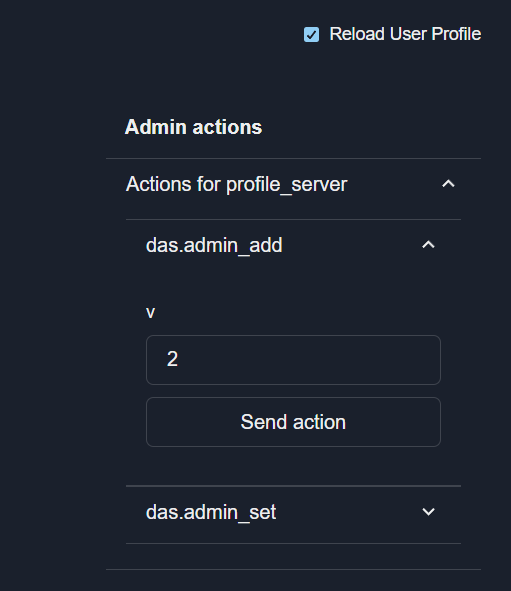 Admin actions