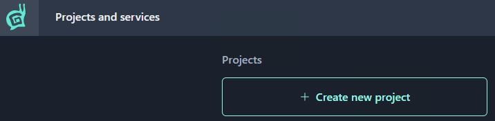 New project button